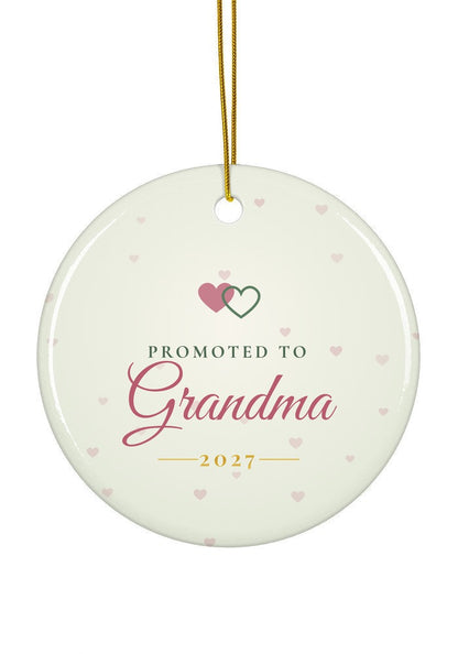 Promoted to Grandma ornament, circle shape