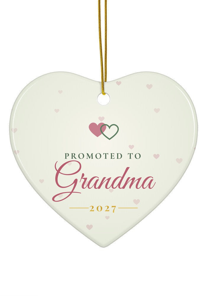Promoted to Grandma ornament, heart shape