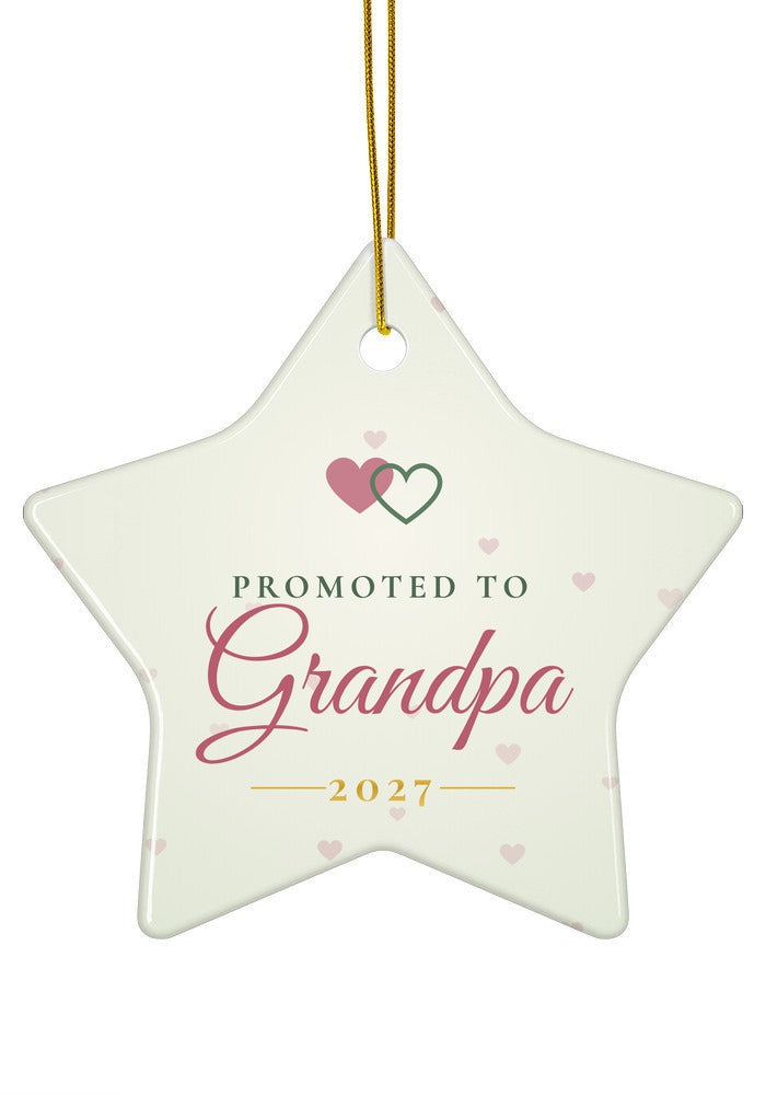 Promoted to Grandpa ornament, star shape