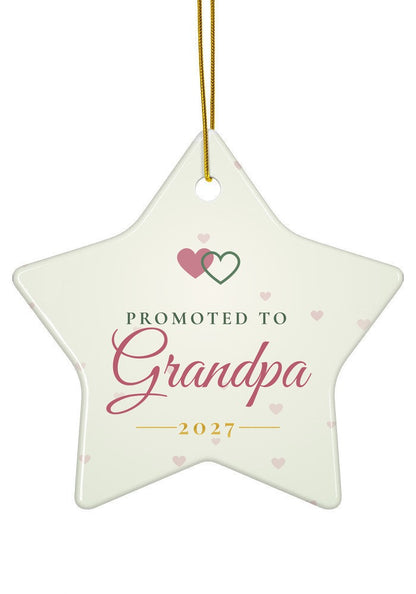 Promoted to Grandpa ornament, star shape