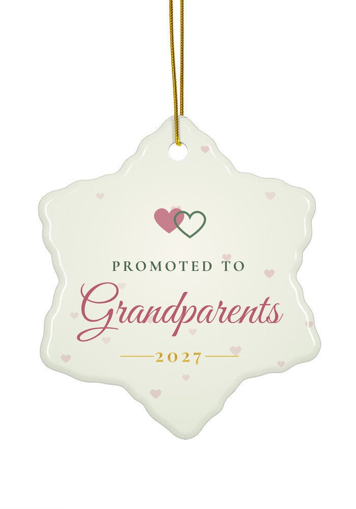 Promoted to Grandparents ornament, snowflake shape