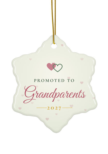 Promoted to Grandparents ornament, snowflake shape