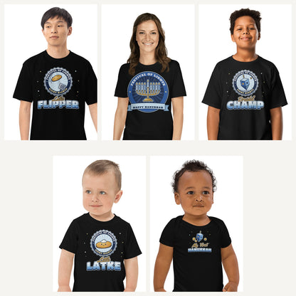 Hanukkah Family Matching Shirts in Black, family set