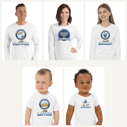 Hanukkah Family Pajama Shirts in White, family set