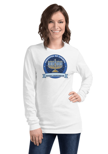 Festival of Lights long sleeve pajama tee in White