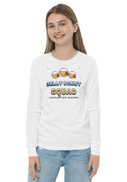 Jelly Donut Squad long sleeve pajama tee in White