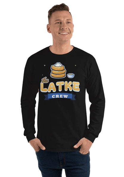 The Latke Crew long sleeve pajama tee in Black
