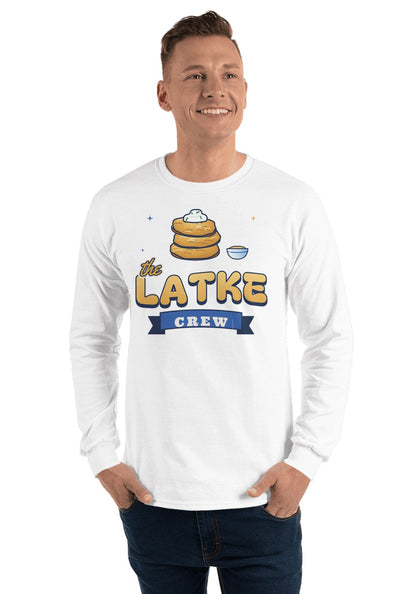 The Latke Crew long sleeve pajama tee in White