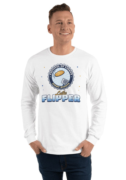 Latke Flipper long sleeve pajama tee in White