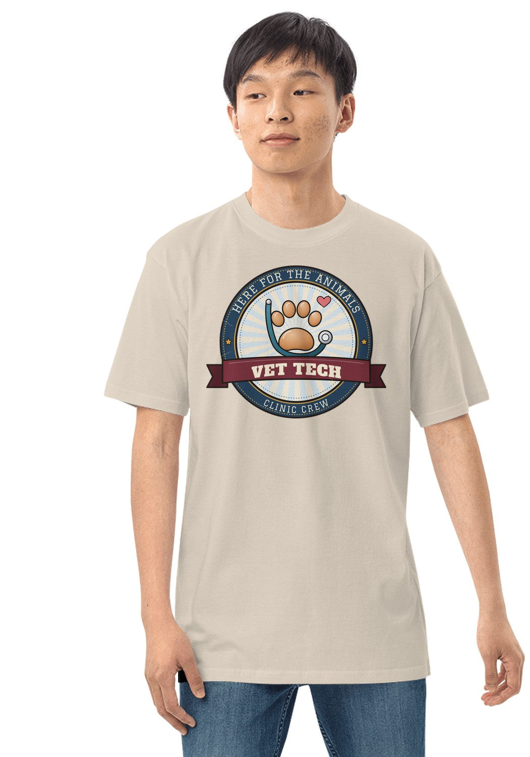 Vet Tech t-shirt in Heather Dust