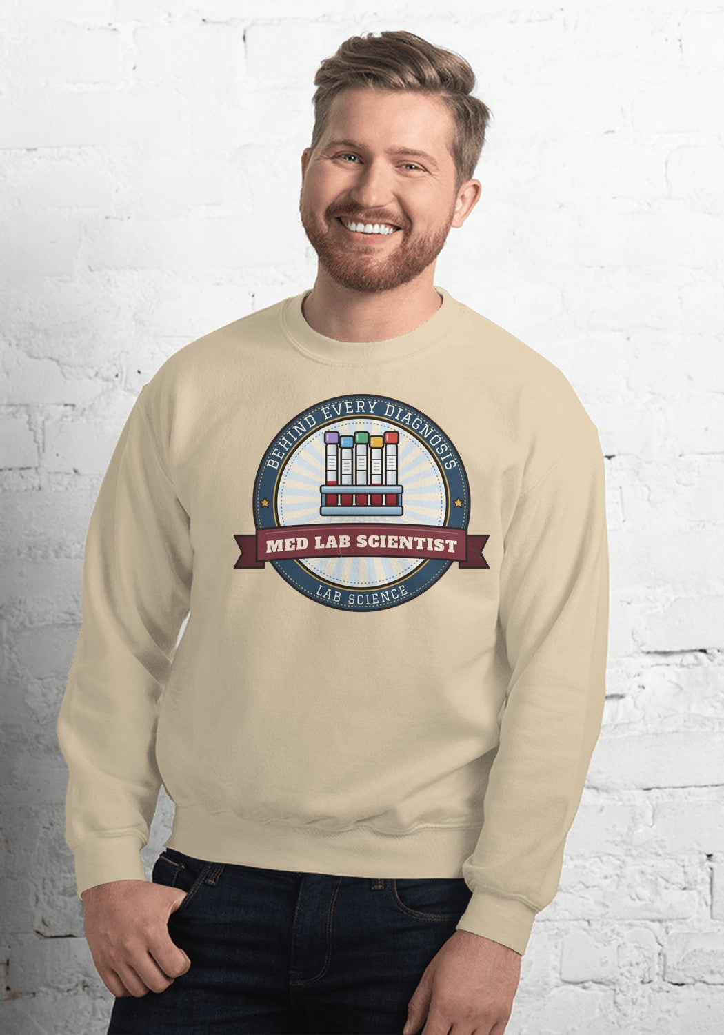 Med Lab Scientist sweatshirt in Sand
