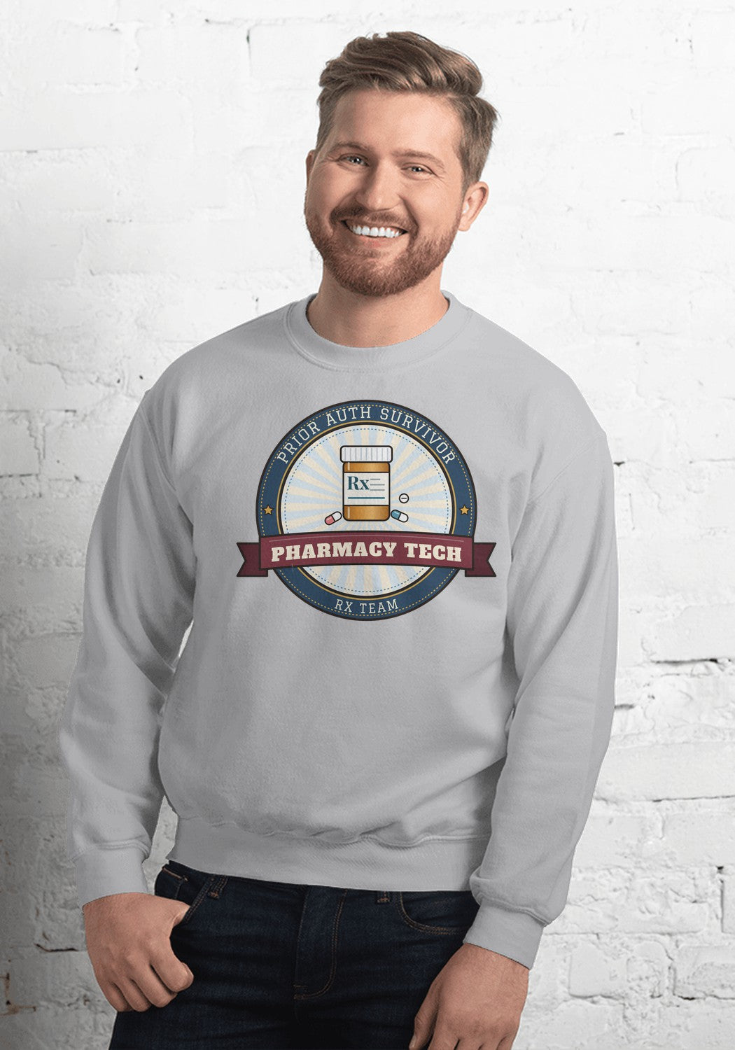 Pharmacy Tech sweatshirt in Sport Grey