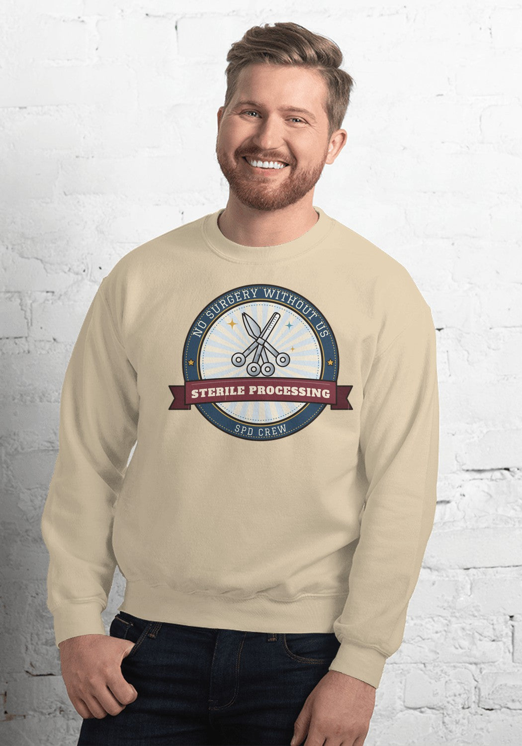 Sterile Processing sweatshirt in Sand
