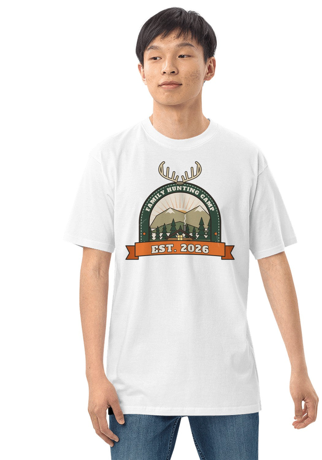 Family Hunting Camp Est. 2026 t-shirt in White