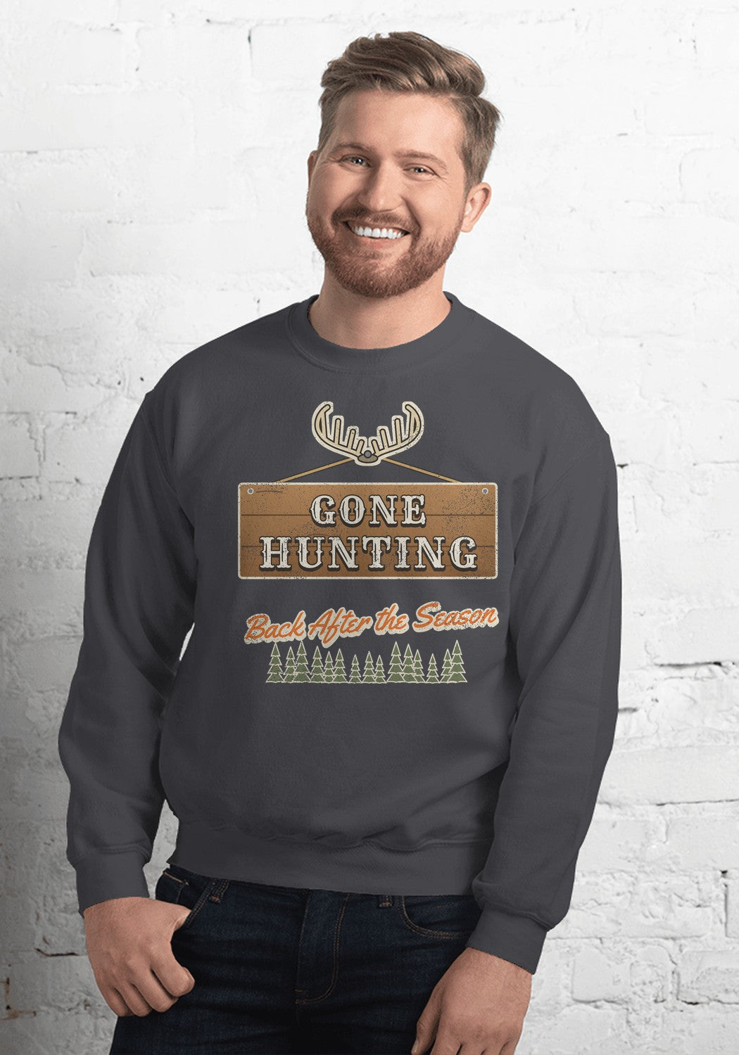 Gone Hunting sweatshirt in Dark Heather