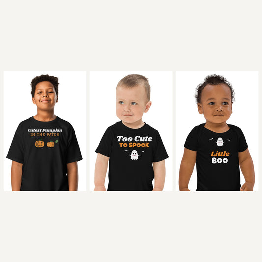 Kids Halloween Shirts in Black, family set
