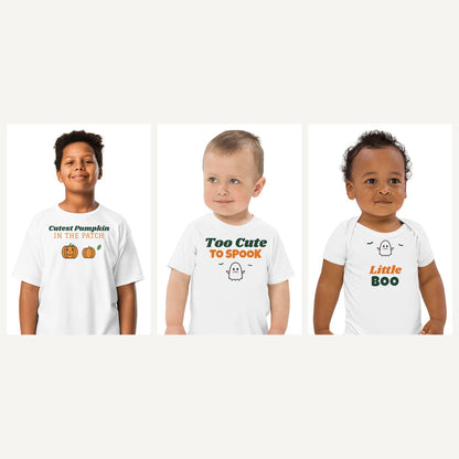 Kids Halloween Shirts in White, family set