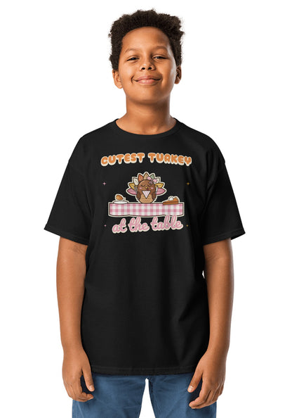 Cutest Turkey at the Table t-shirt in Black