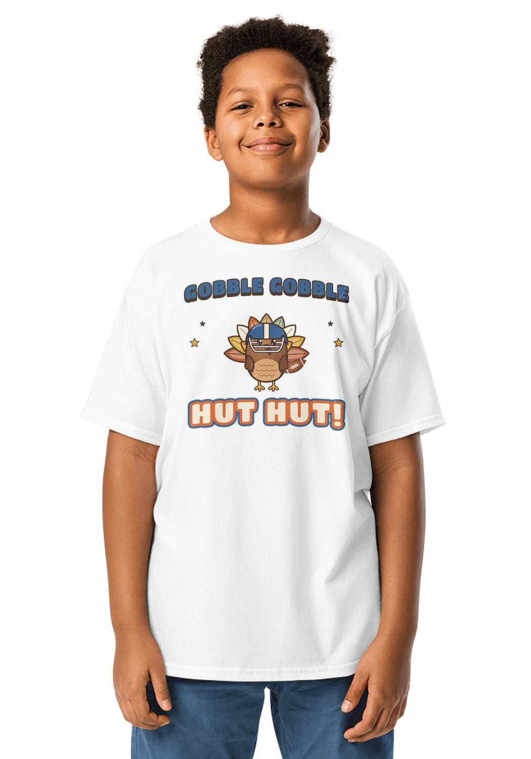 Gobble Gobble Hut Hut t-shirt in White