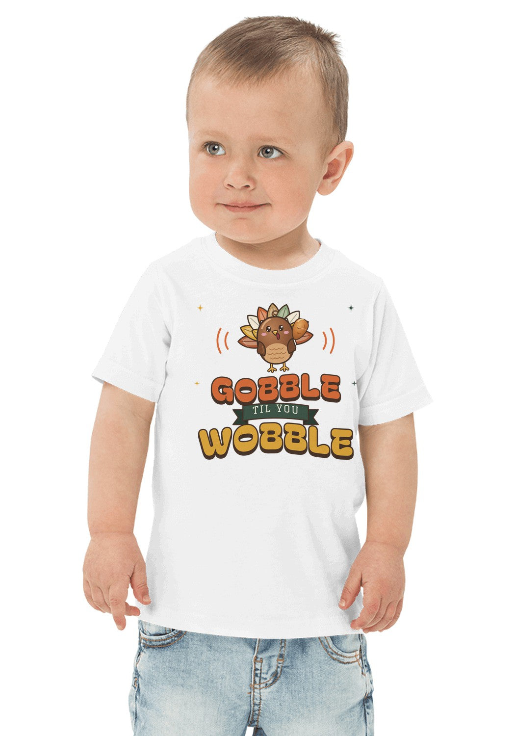 Gobble Til You Wobble t-shirt in White