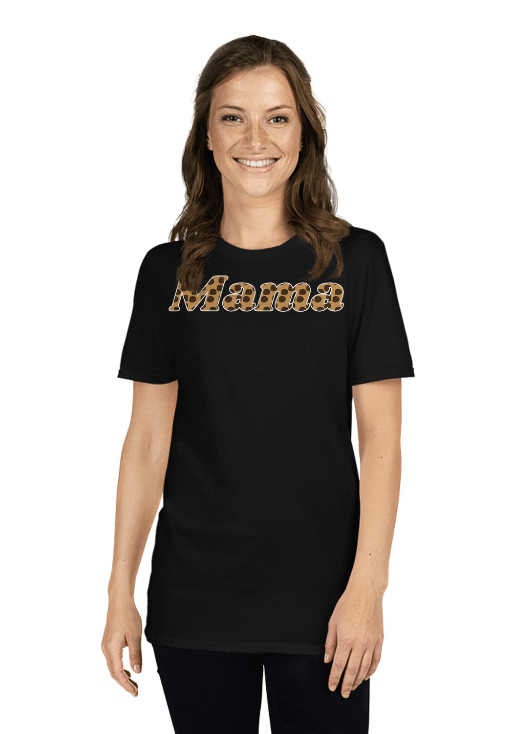 Leopard Mama t-shirt in Black