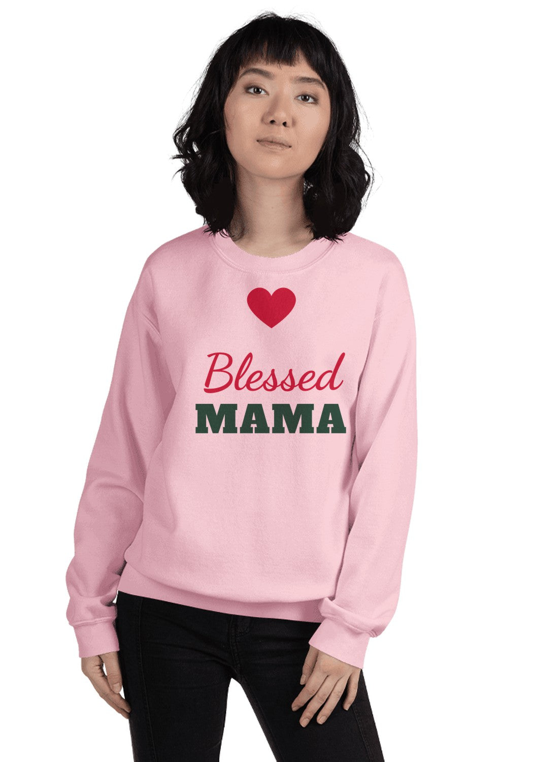Blessed Mama sweatshirt in Light Pink