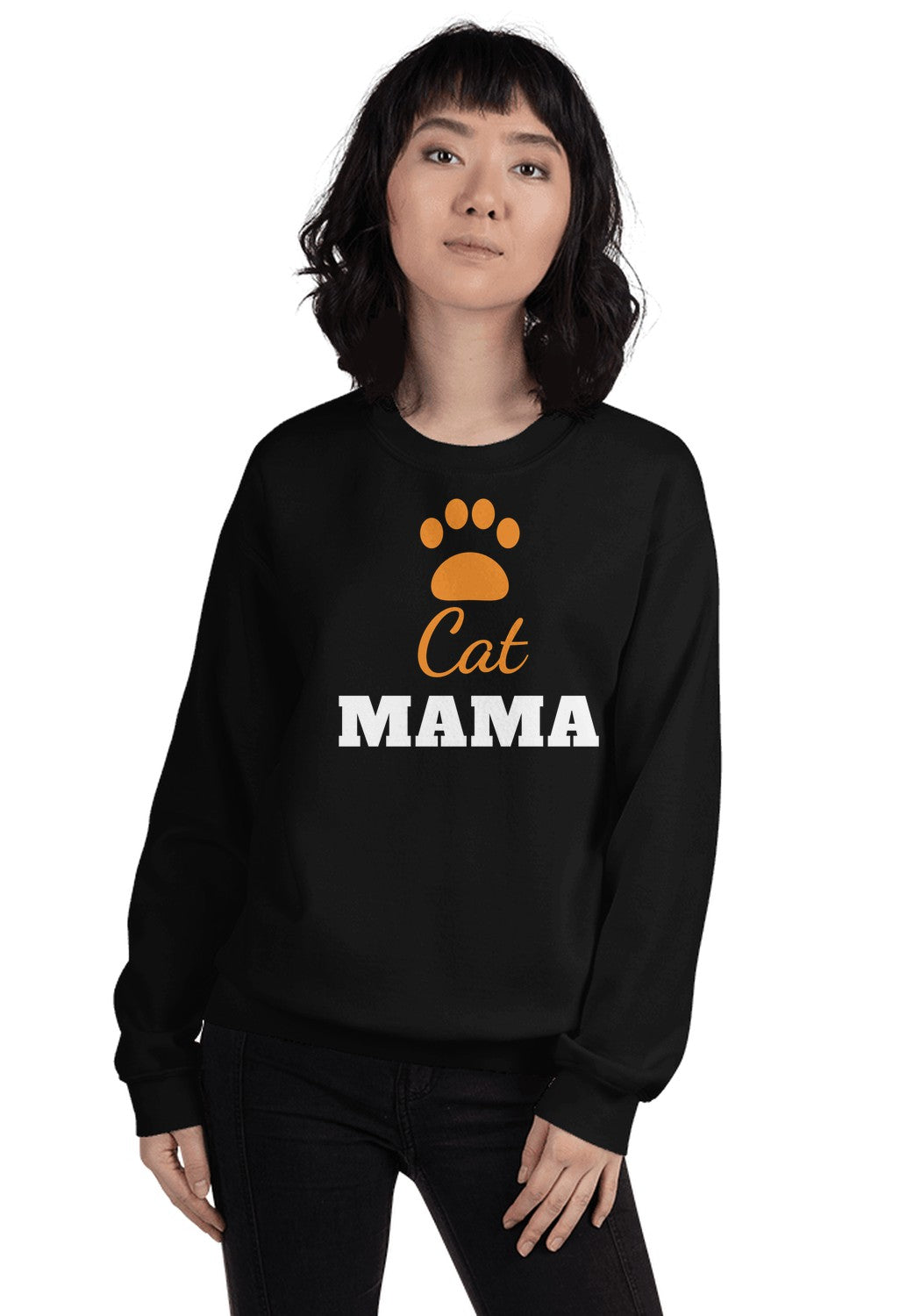 Cat Mama sweatshirt in Black
