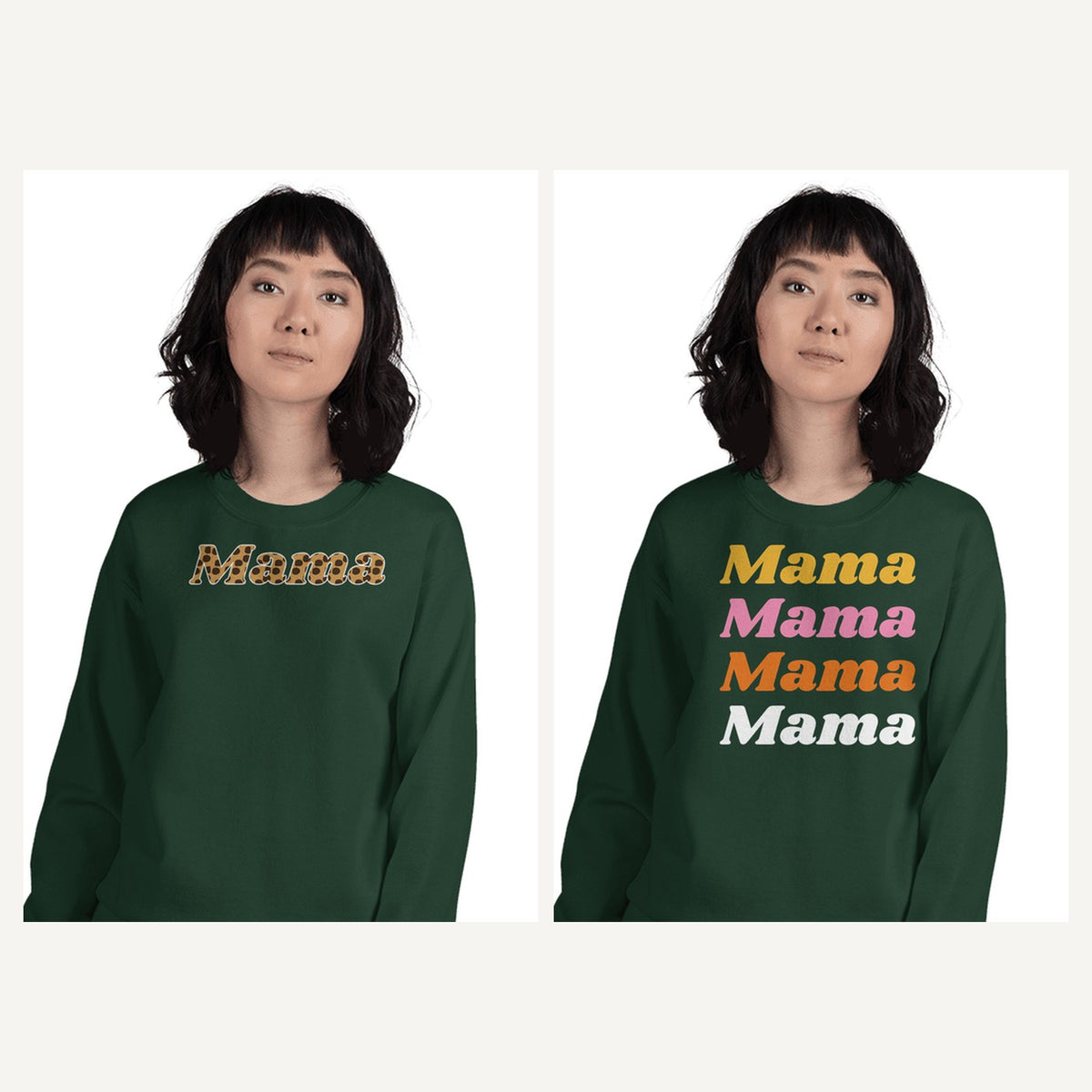Mama Sweatshirts in Forest Green, matching set