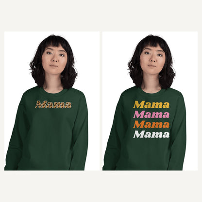 Mama Sweatshirts in Forest Green, matching set