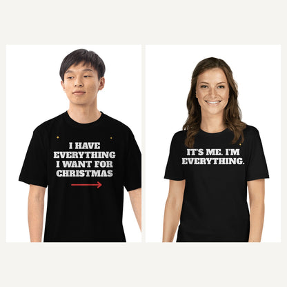 Matching Couples Christmas Shirts in Black, matching set