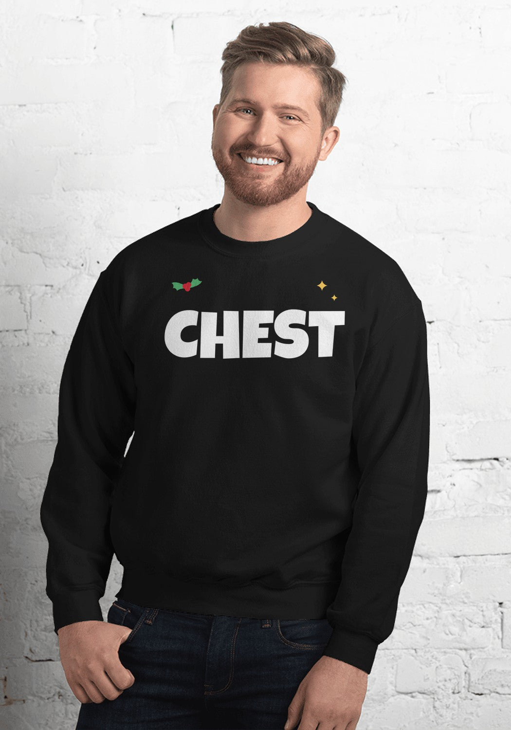 Chest sweatshirt in Black