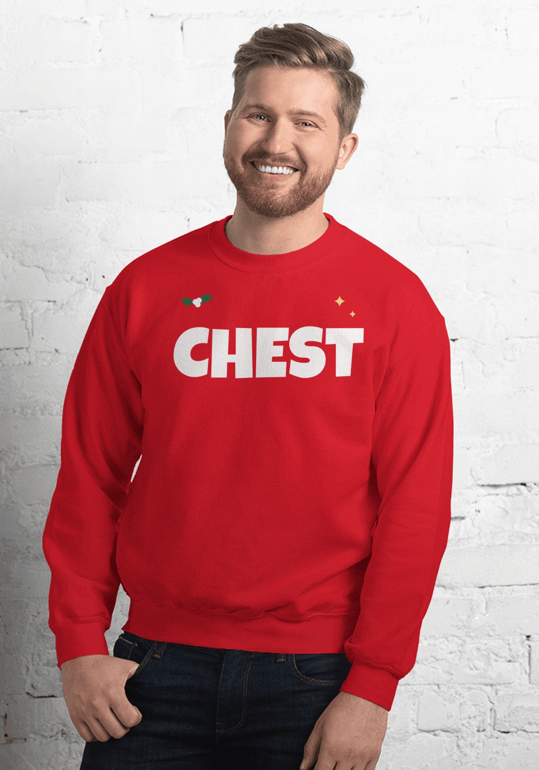 Chest sweatshirt in Red