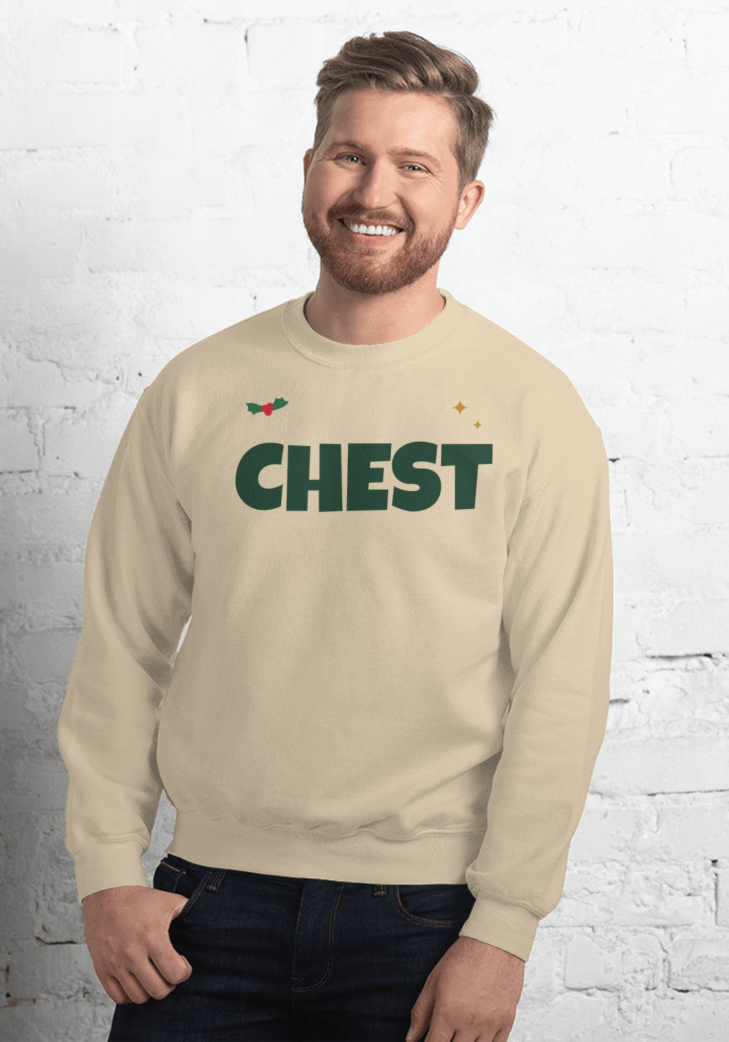Chest sweatshirt in Sand