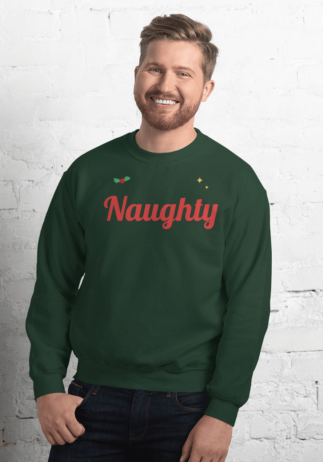 Naughty sweatshirt in Forest Green