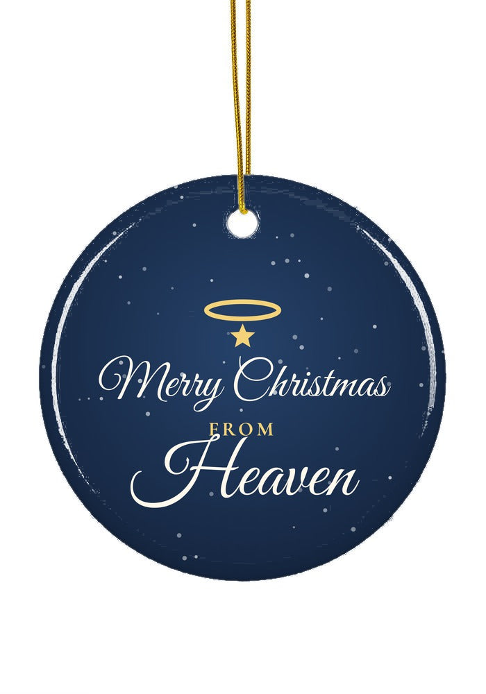 Merry Christmas from Heaven ornament, circle shape