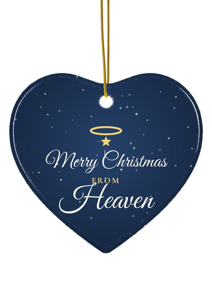 Merry Christmas from Heaven ornament, heart shape
