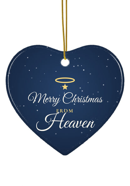 Merry Christmas from Heaven ornament, heart shape