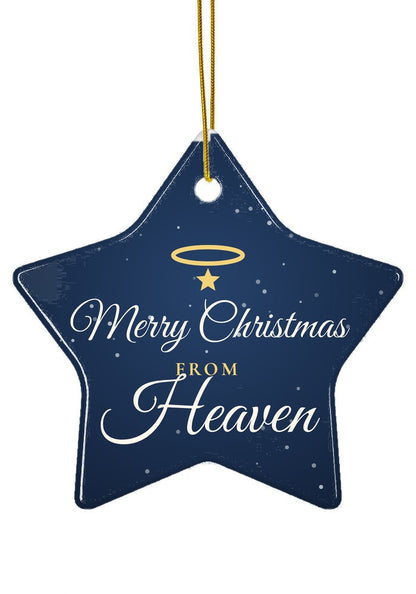 Merry Christmas from Heaven ornament, star shape