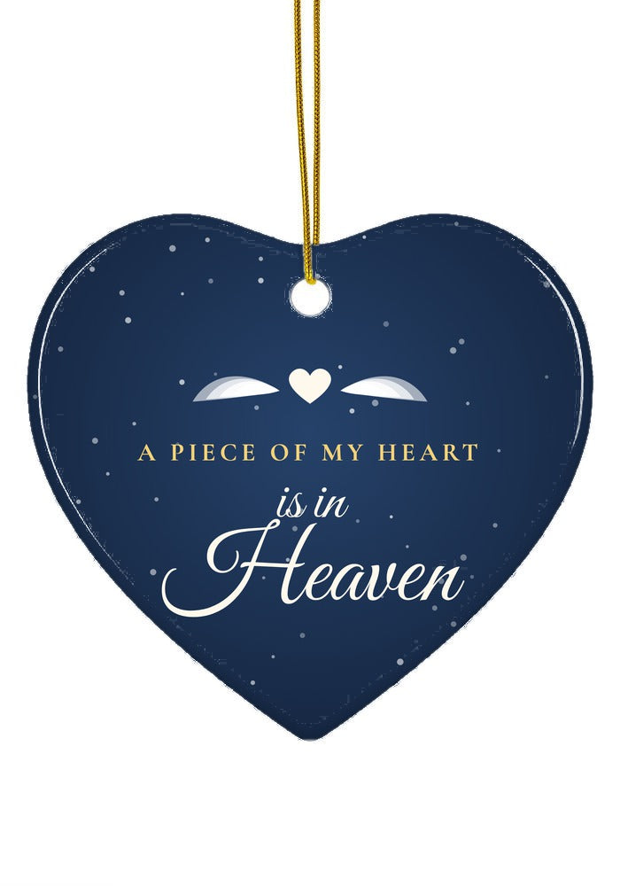A Piece of My Heart Is in Heaven ornament, heart shape