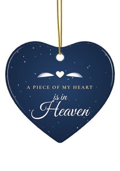 A Piece of My Heart Is in Heaven ornament, heart shape