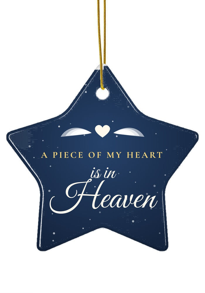 A Piece of My Heart Is in Heaven ornament, star shape