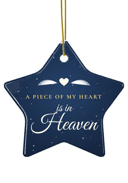 A Piece of My Heart Is in Heaven ornament, star shape