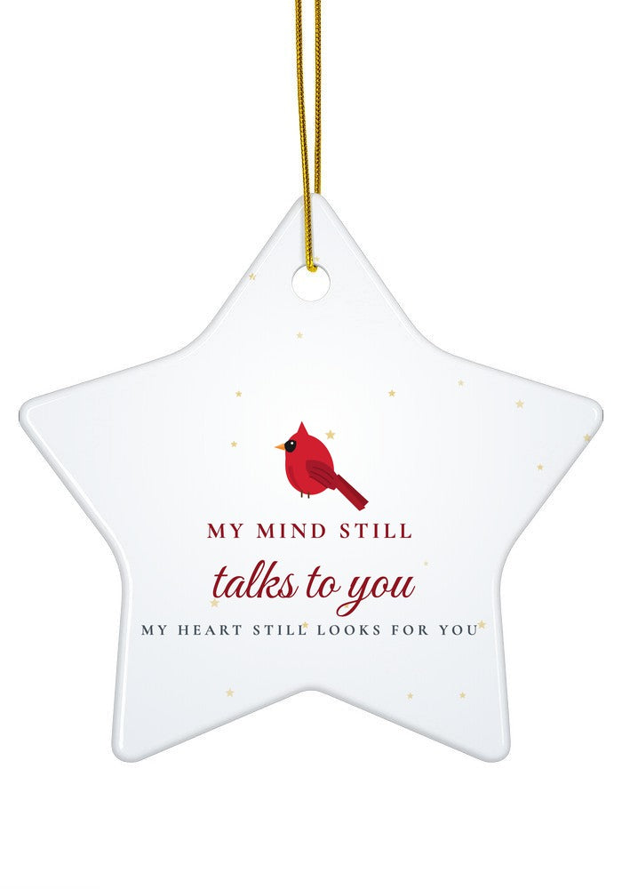 My Mind Still Talks to You ornament, star shape