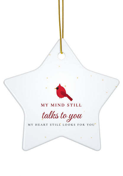 My Mind Still Talks to You ornament, star shape