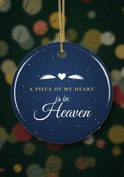 Memorial Christmas ornament hanging on a Christmas tree