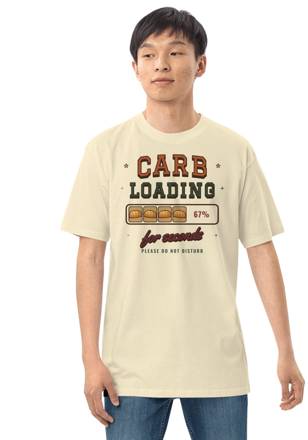 Carb Loading for Seconds t-shirt in Natural