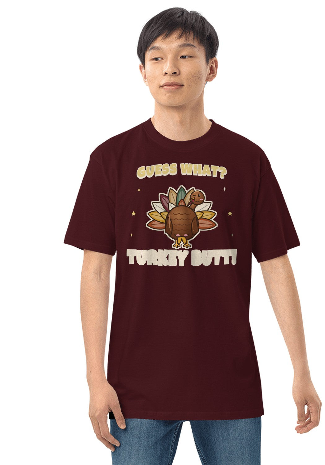Guess What Turkey Butt t-shirt in Maroon