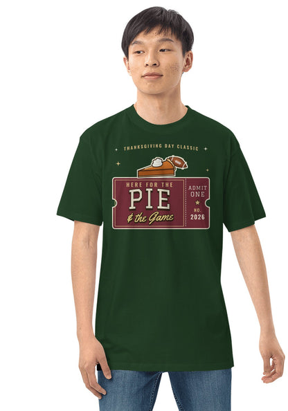 Here for the Pie and the Game t-shirt in Forest