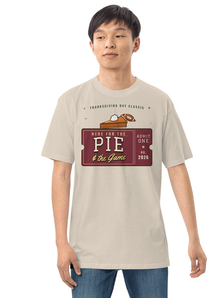 Here for the Pie and the Game t-shirt in Heather Dust