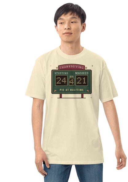 Stuffing vs Mashed Scoreboard t-shirt in Natural